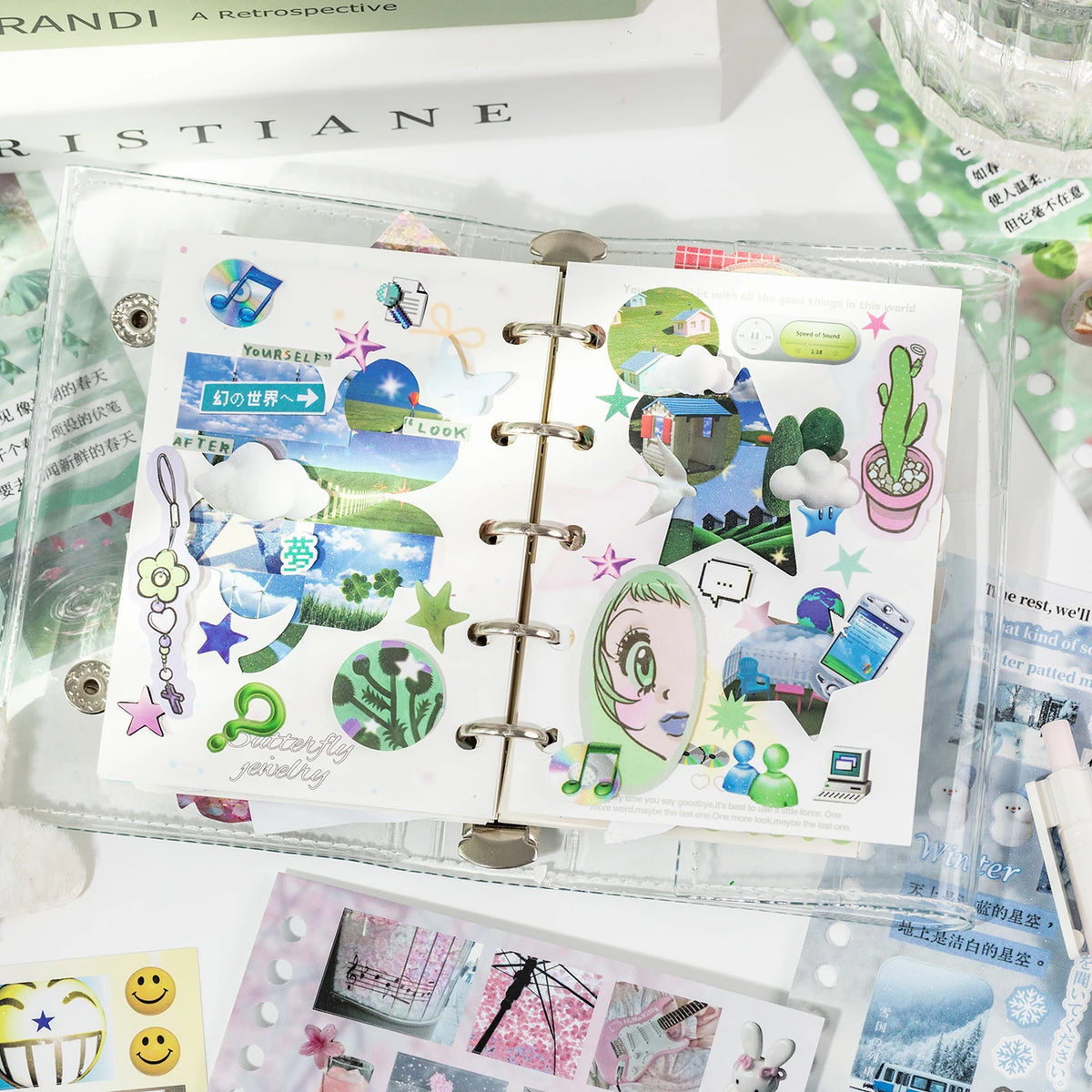 Decorative Time Reshaping Sticker Sheets for Scrapbooking & DIY Crafts