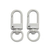 A pair of silver alloy lobster clasp hooks for DIY jewelry making