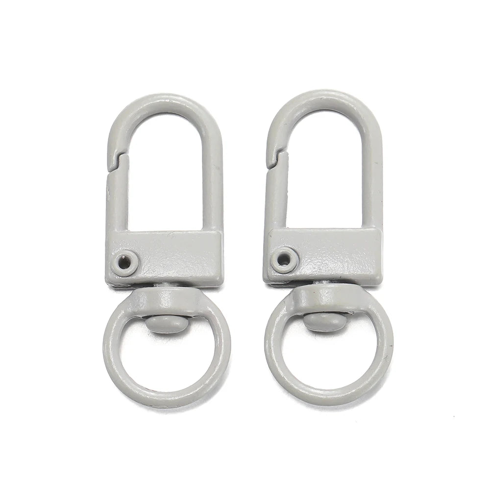 A pair of silver alloy lobster clasp hooks for DIY jewelry making