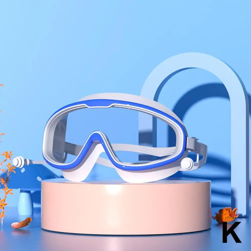 Anti-Fog Swim Goggles with Integrated Earplugs