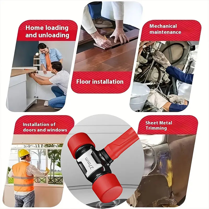 Ergonomic Double-Faced Rubber Mallet with Non-Slip Grip