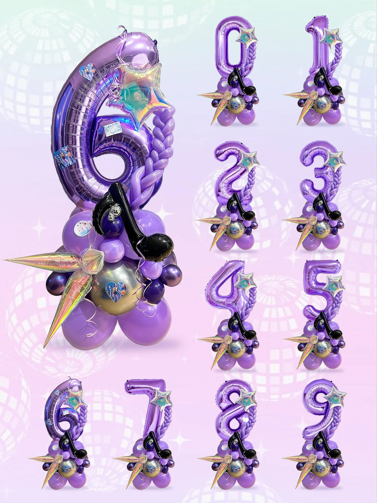 33-Piece K-Pop Music Theme Balloon Pillar Set for Party Decor