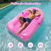 Inflatable Tanning Pool Lounger with Ice Bar & Cup Holders
