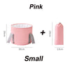 Pink collapsible foot bath tub with an insulated liner and a storage bag