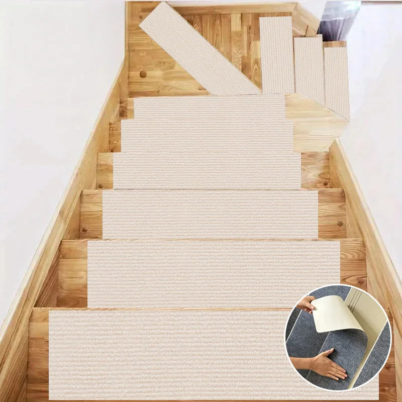 Self-Adhesive Non-Slip Stair Tread Carpet Mats