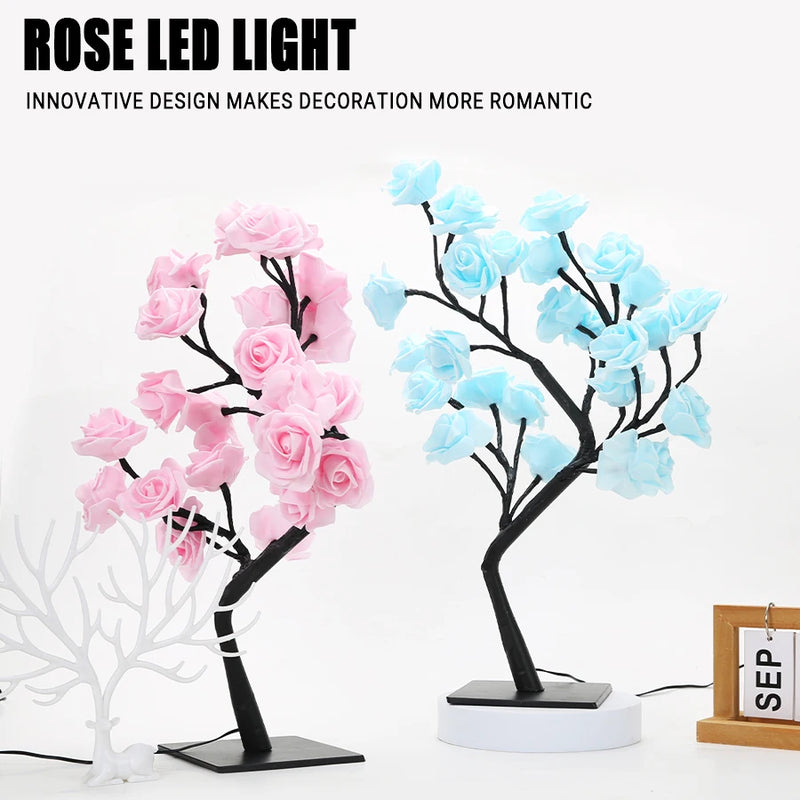 USB-Powered LED Rose Tree Night Light