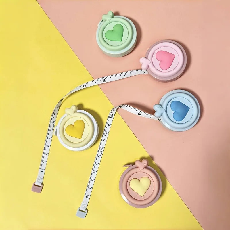 Pastel Heart-Shaped Retractable Tape Measure