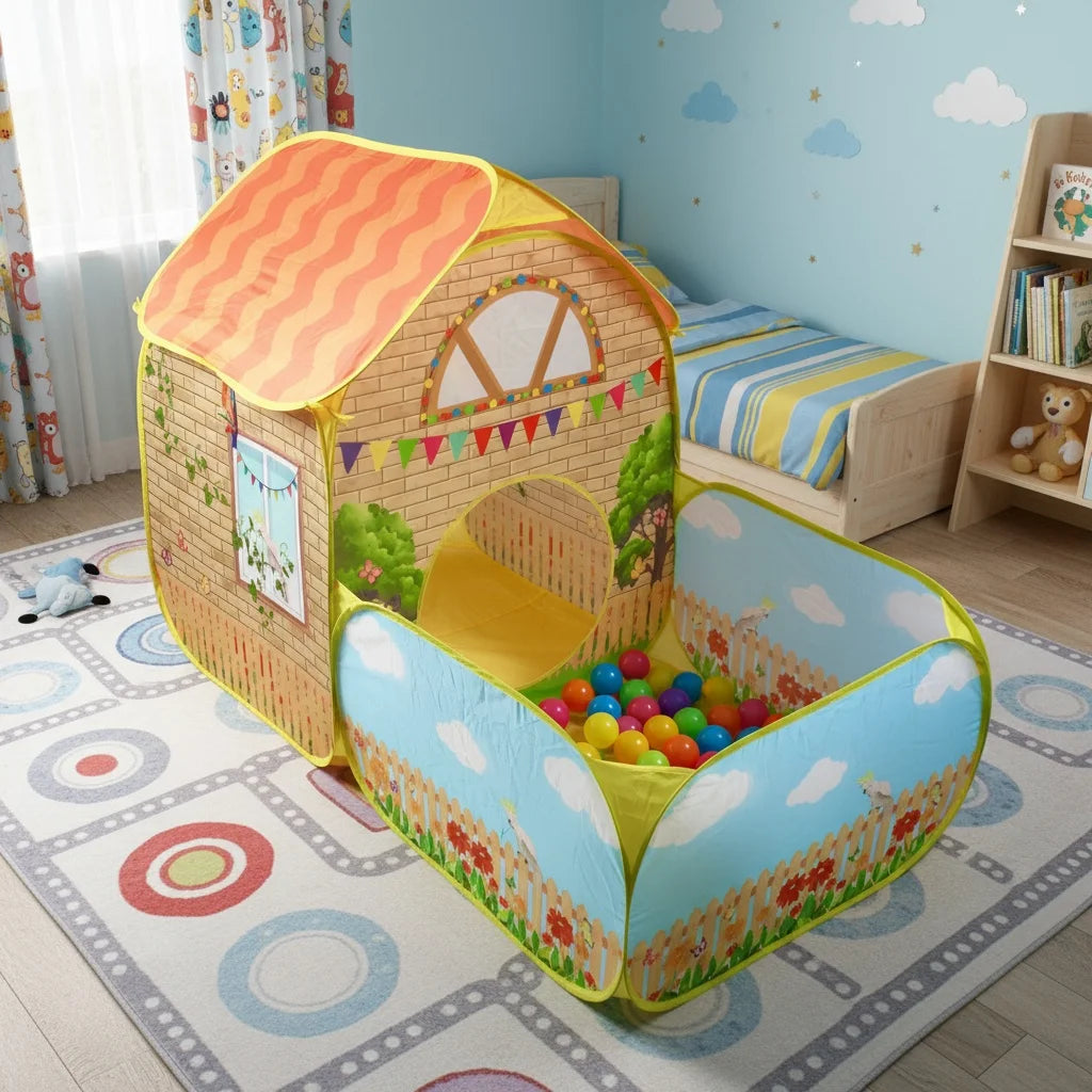 Kids' Pop-Up Garden Play Tent with Steel Frame