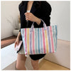 Striped PVC Waterproof Tote Bag for Everyday Use