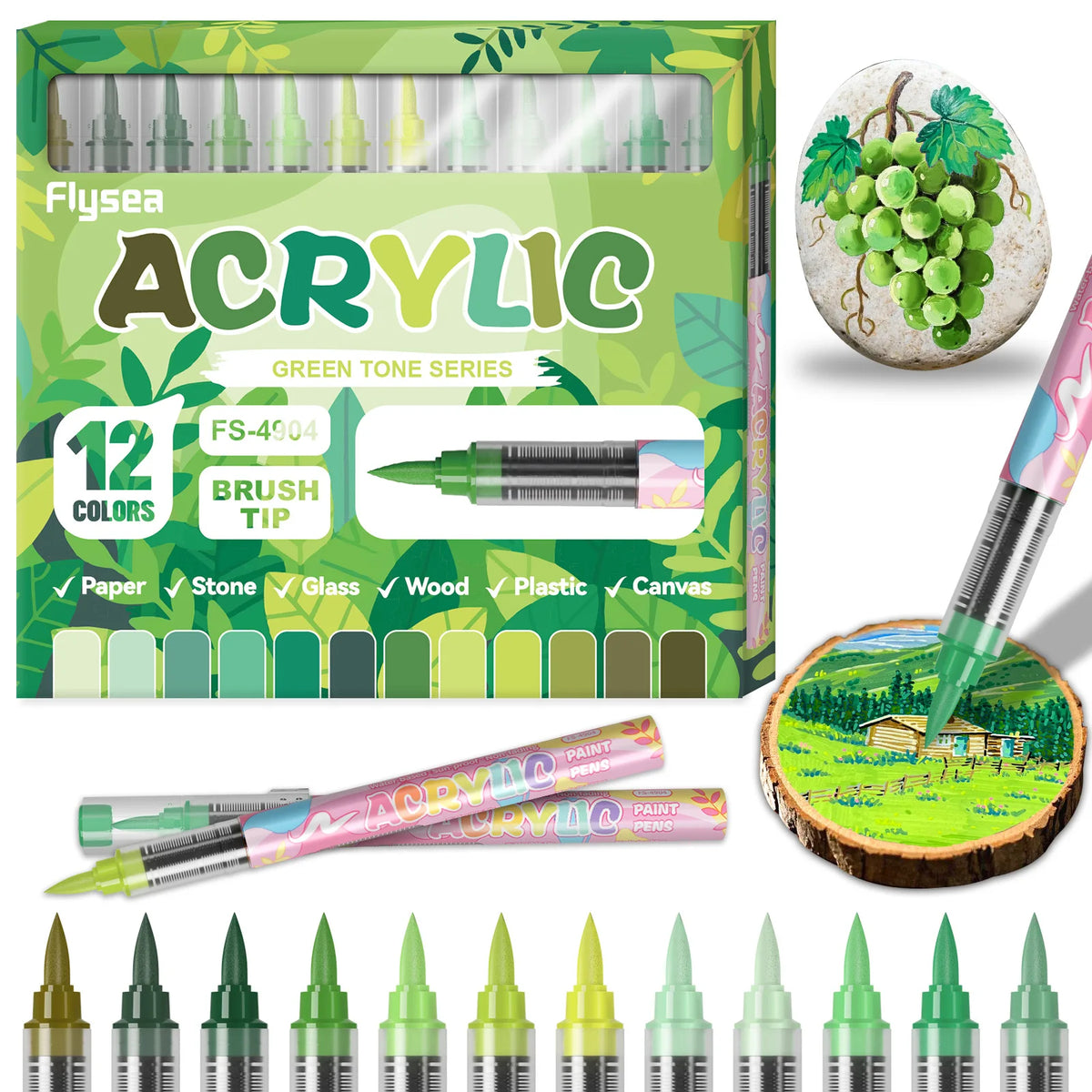 Professional Soft Tip Acrylic Marker Set