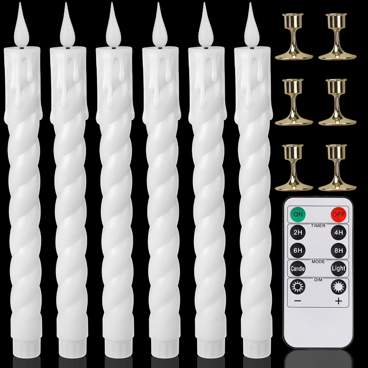 LED Flameless Taper Candles with Remote Control
