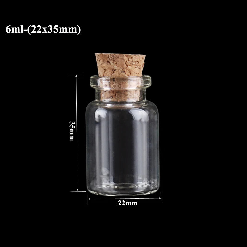 Mini Cork Stopper Glass Bottles for DIY Crafts & Decor