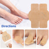 Disposable toenail repair patches shown in various application angles on a foot.