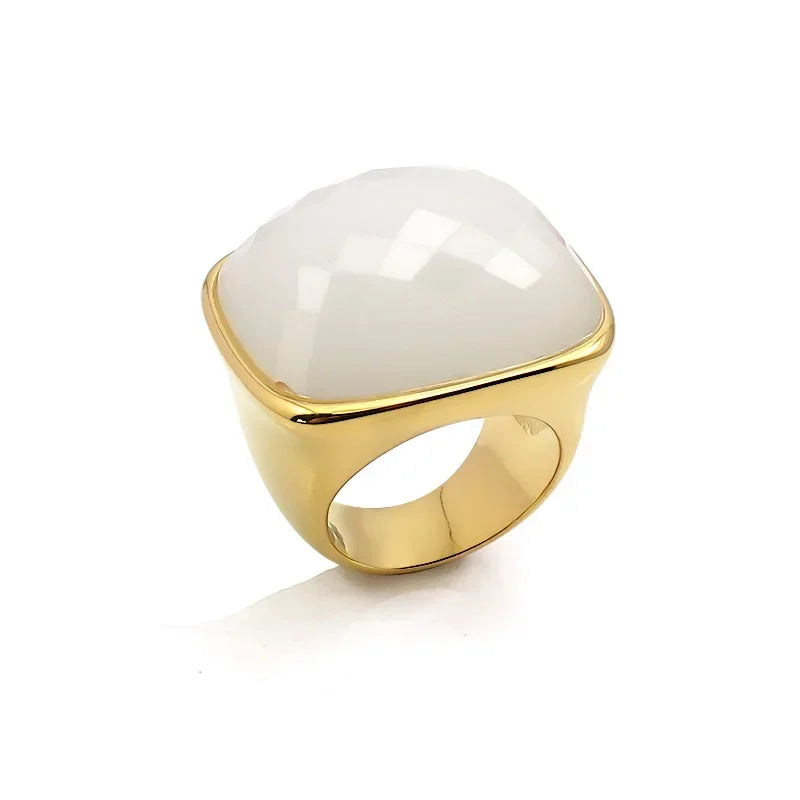 18K Gold Plated Turquoise Statement Ring
