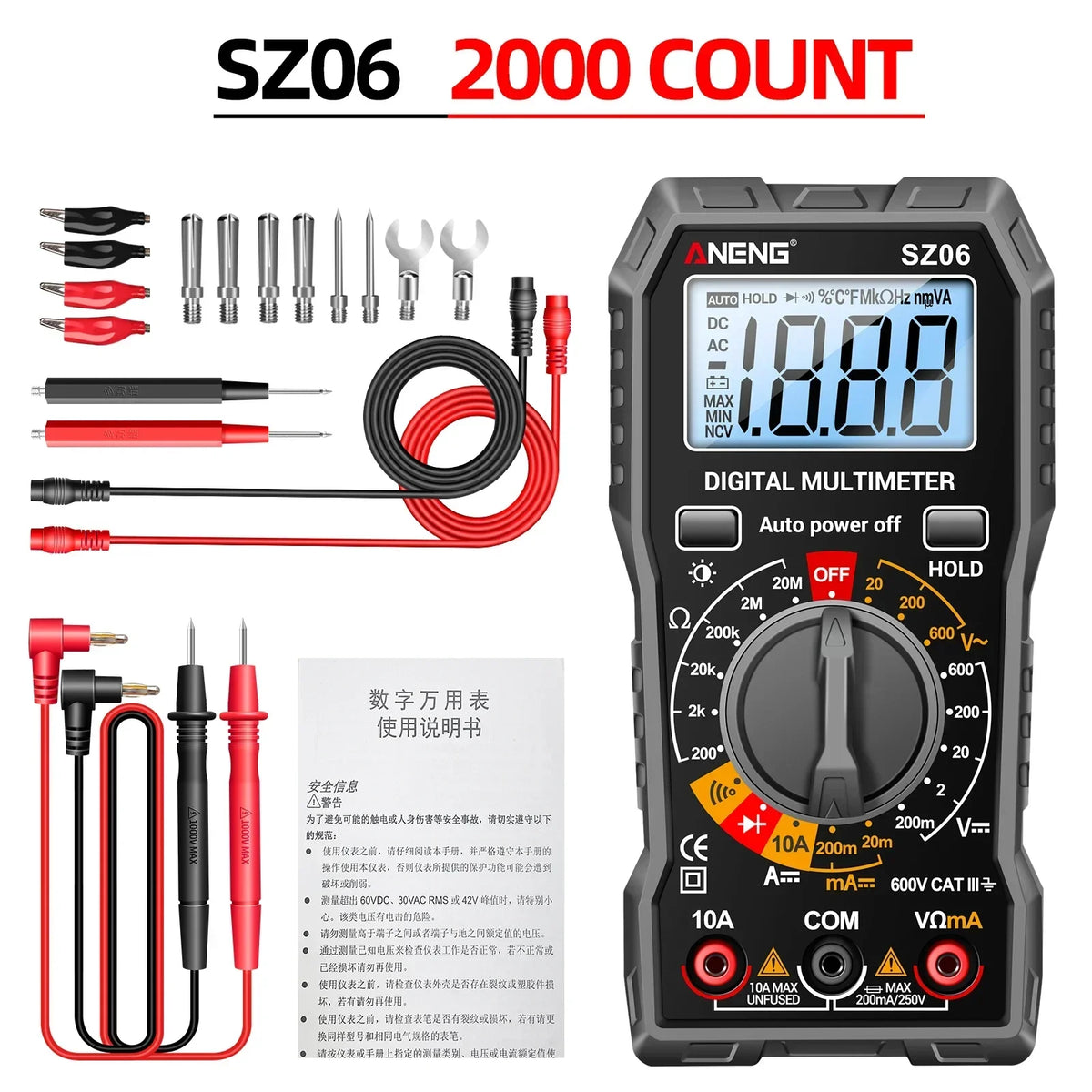 Compact Digital Multimeter with 2000-Count Accuracy for Home and Electrical Work