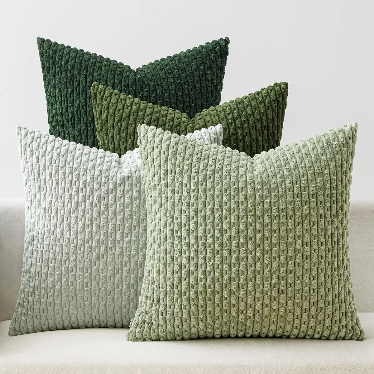 Striped Corduroy Throw Pillow Covers - Farmhouse Boho Decor