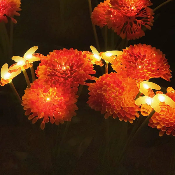 Solar-Powered Swinging Bee Garden Light