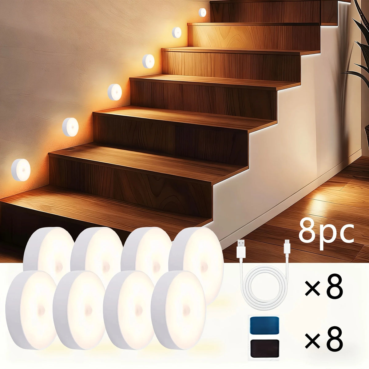 Motion Sensor LED Night Light with Magnetic Mount