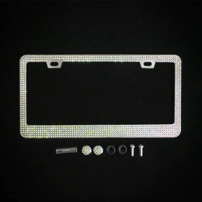 Crystal Rhinestone License Plate Frame for Cars