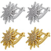 Sunflower Stud Earrings with CZ Crystals