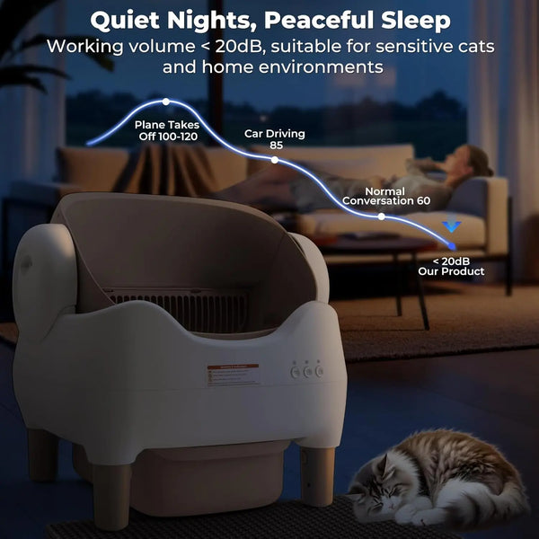 Smart Automatic Self-Cleaning Cat Litter Box with App Control