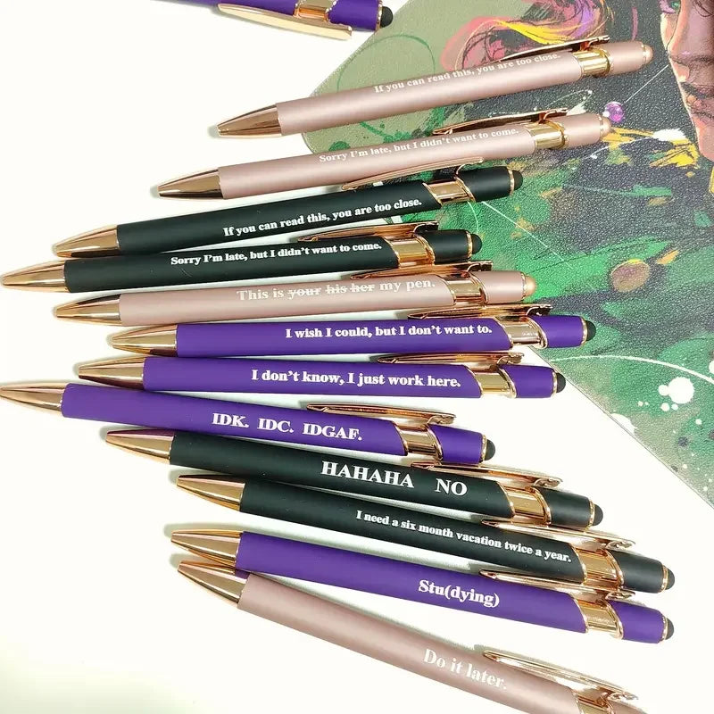 Inspirational Retractable Metal Ballpoint Pens (Set of 10)