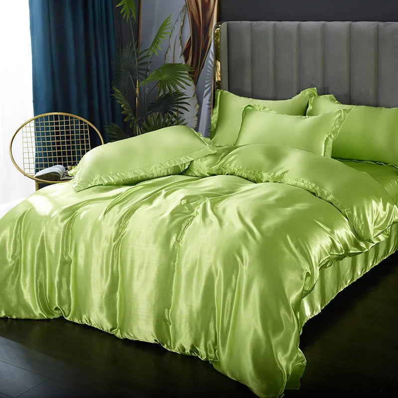 Luxuriöses Satin-Bettwäsche-Set mit Bettbezug