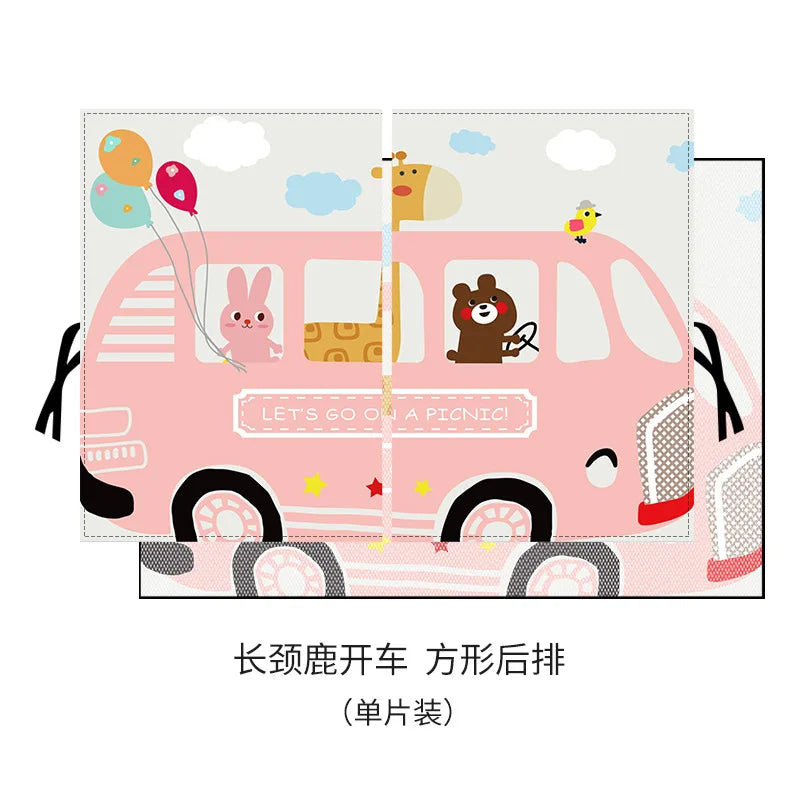 Telescopic Magnetic Car Window Shades with UV Protection and Insect Mesh