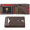 Slim RFID Blocking Leather Card Holder Wallet with Geometric Pattern