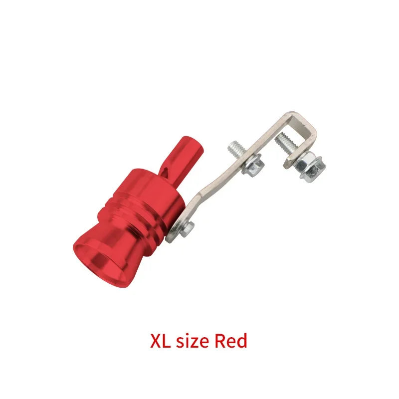Red XL size exhaust turbine whistle with metal mounting hardware
