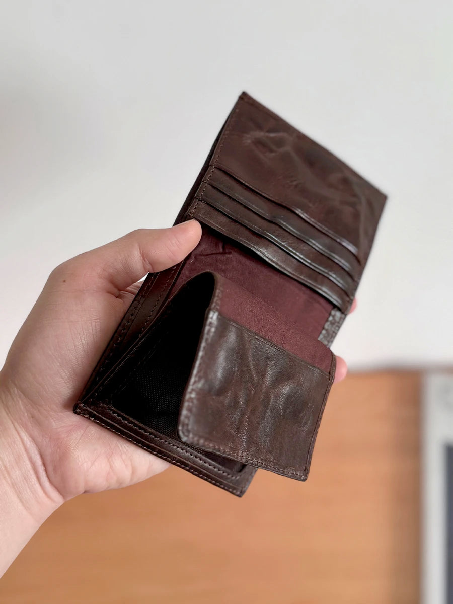 Vintage Genuine Leather Bifold Wallet