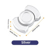 Silver stainless steel fidget spinner and slider with dimensions 29mm long, 24mm wide, and 13mm thick.