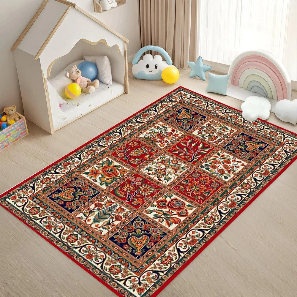 Bohemian Persian-Style Area Rug – Soft, Non-Slip Floor Mat for Living Room & Bedroom