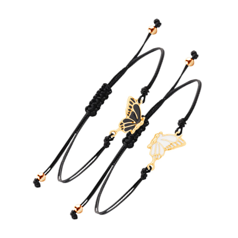 Butterfly Charm Friendship Bracelets (Set of 2)