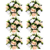 Set of 6 Silk Rose Flower Balls for Wedding & Event Decor