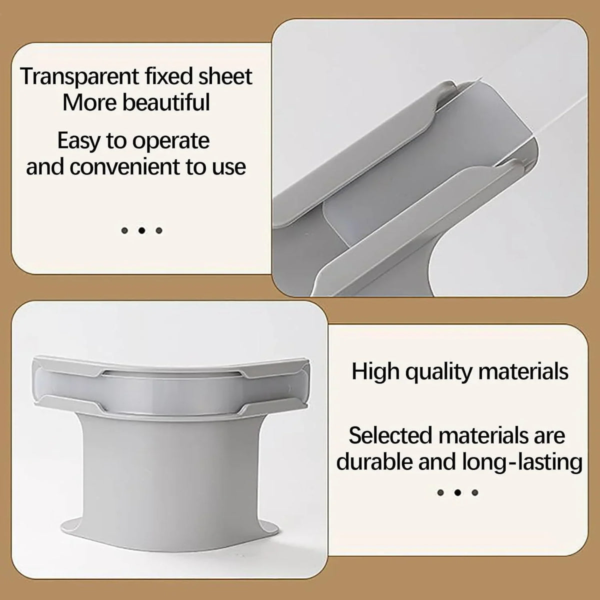 Grip pour drap de lit gris, mettant en évidence sa conception transparente et ses matériaux durables.