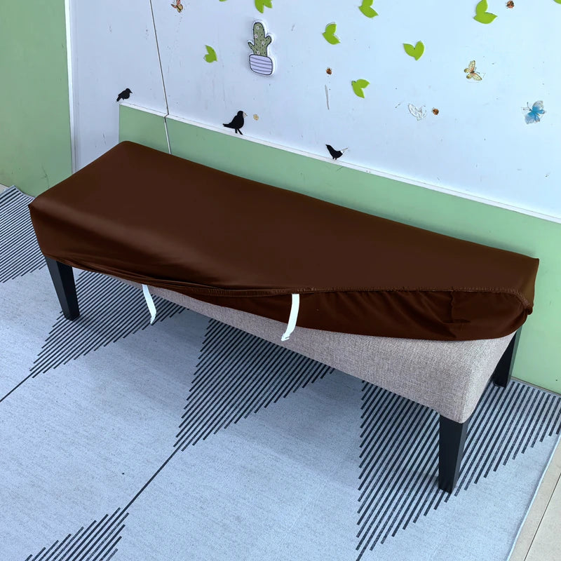 Waterproof PU Leather Bench Cover – Stretch Fit, Removable & Washable