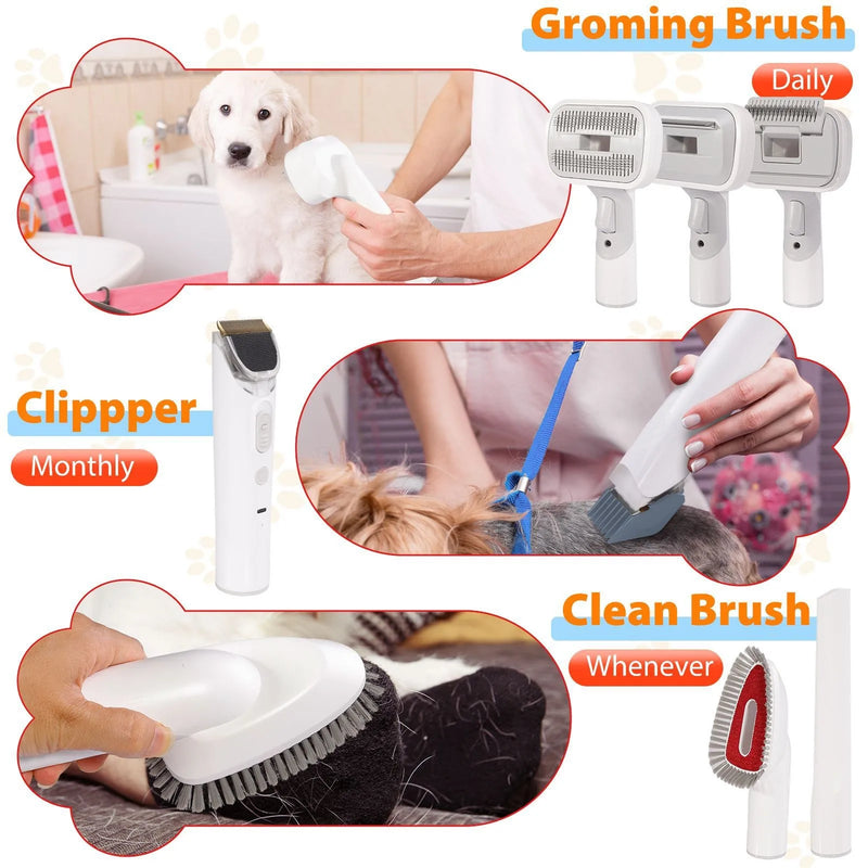 Quiet Pet Grooming Kit with Vacuum Suction