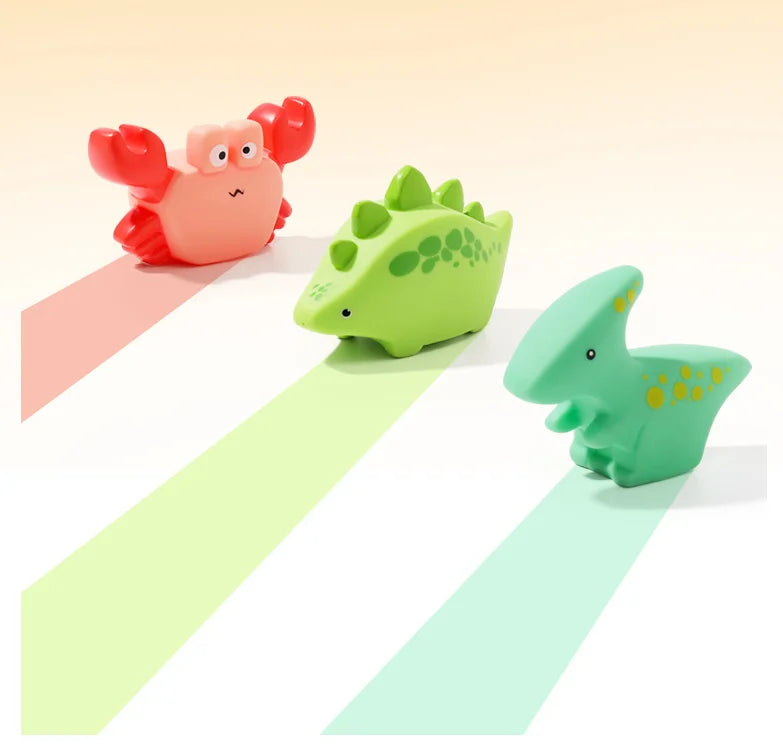 Dinosaur Bath Toys for Toddlers – Squeeze, Spray & Float