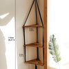 Triangle Wood Floating Wall Shelf with Macrame Rope