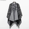Men's Vintage Fringe Cape Coat