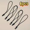 Six black heavy-duty elastic tie-down straps with hooks displayed on a light background.