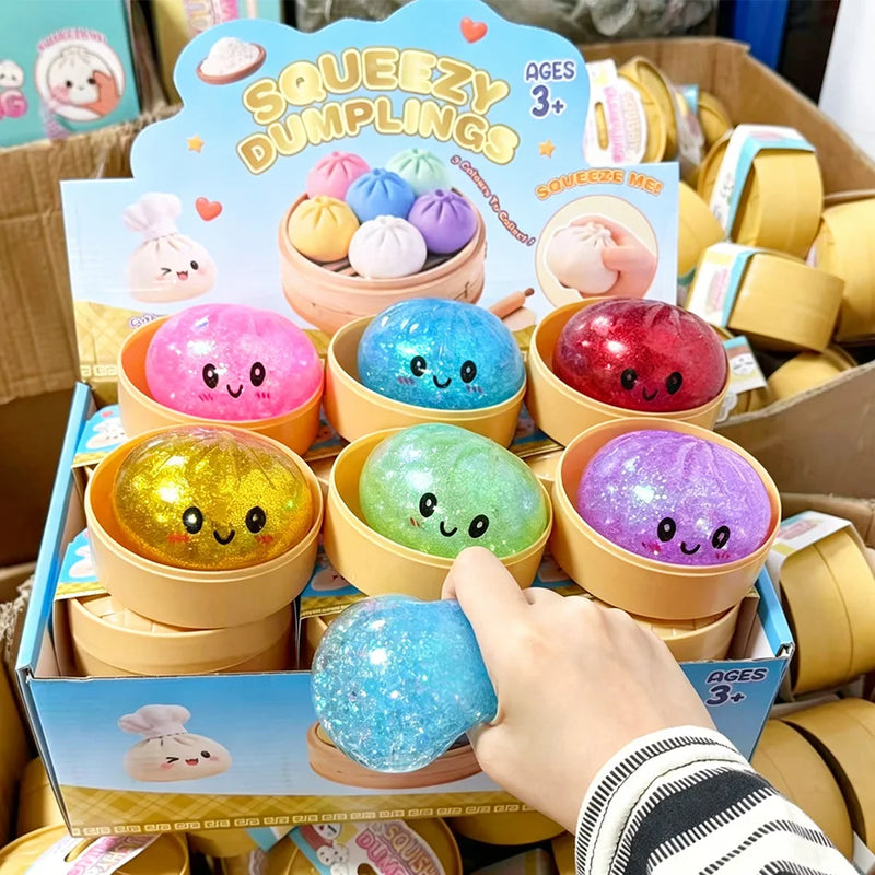 Juguete Antiestrés Squishy de Dumpling con Purpurina