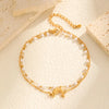 Double-Layer Bead Anklet in Stainless Steel