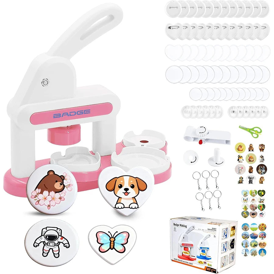 3-in-1 DIY Button Maker and Badge Press Kit