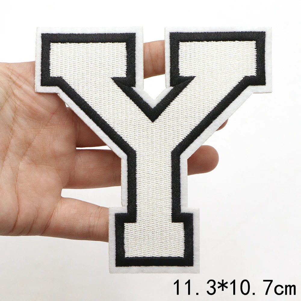 Large White Letter Patch for DIY Clothing Customization