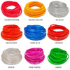 A collection of flexible USB LED neon strips in various colors including charm powder, gilded yellow, ice blue, orange red, d