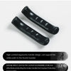 A pair of black silicone bicycle brake lever covers shown with text highlighting durability and comfort.