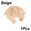 Beige verstellbare Samtperücke Griff-Bandana-Kappe, flach dargestellt