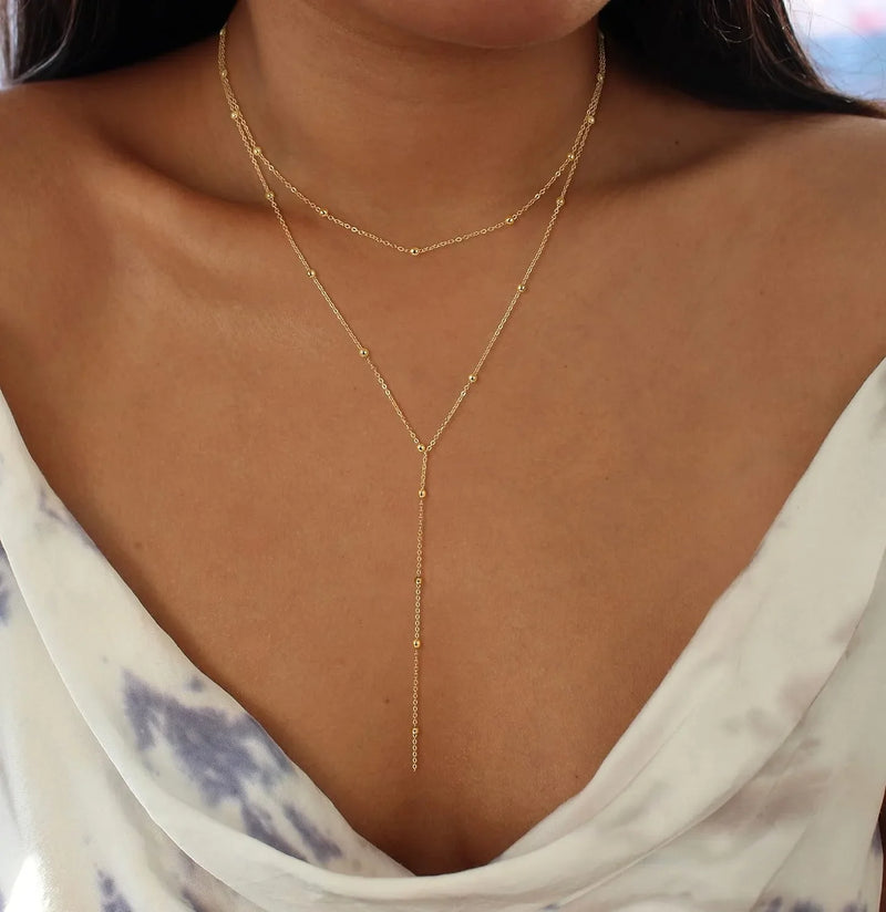 Y-Shaped Layered Pendant Necklace